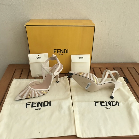 New Authentic FENDI Colibri Lite Mixed Media Pump - Picture 14 of 15
